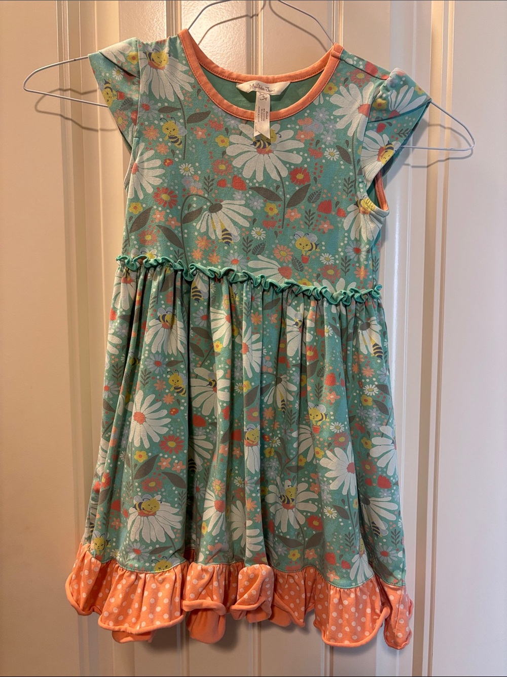 Matilda Jane Seafoam Daisy Dress with Coral Trim